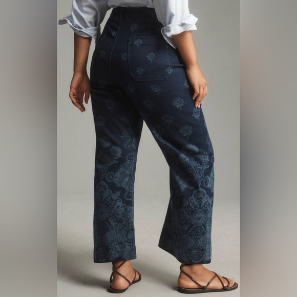 Anthropologie The Colette Cropped Wide-Leg Jeans Size 16W NWT - Picture 3 of 16